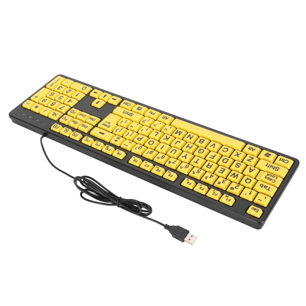 104 Keys Large Print Usb Wired Computer Keyboard For Elderly & Visually Impaired 9401388008618