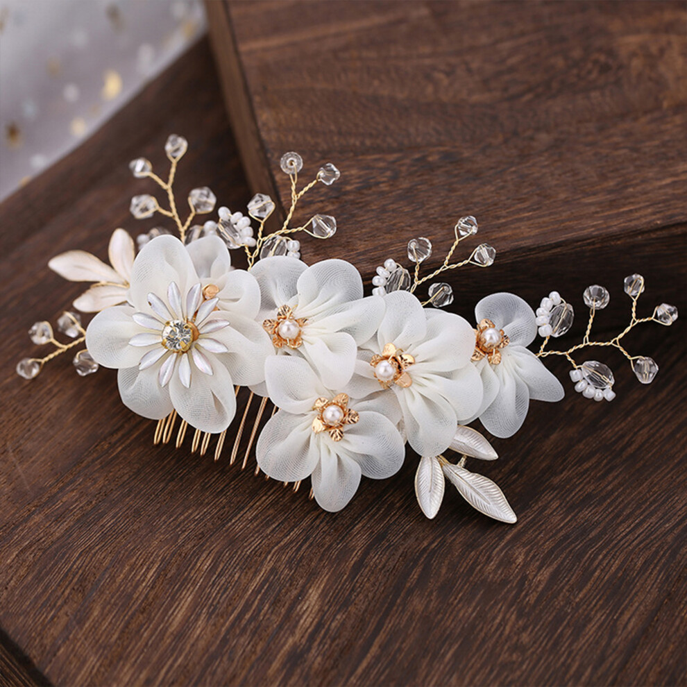Roc-Electron Luxury Silk Flower Hair Comb For Brides