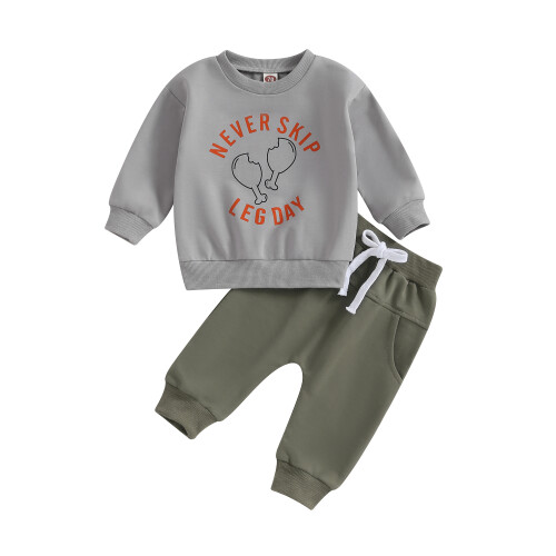 (6-12 Months, Gray Green) Σετ παντελονιών για για ευχαριστίες