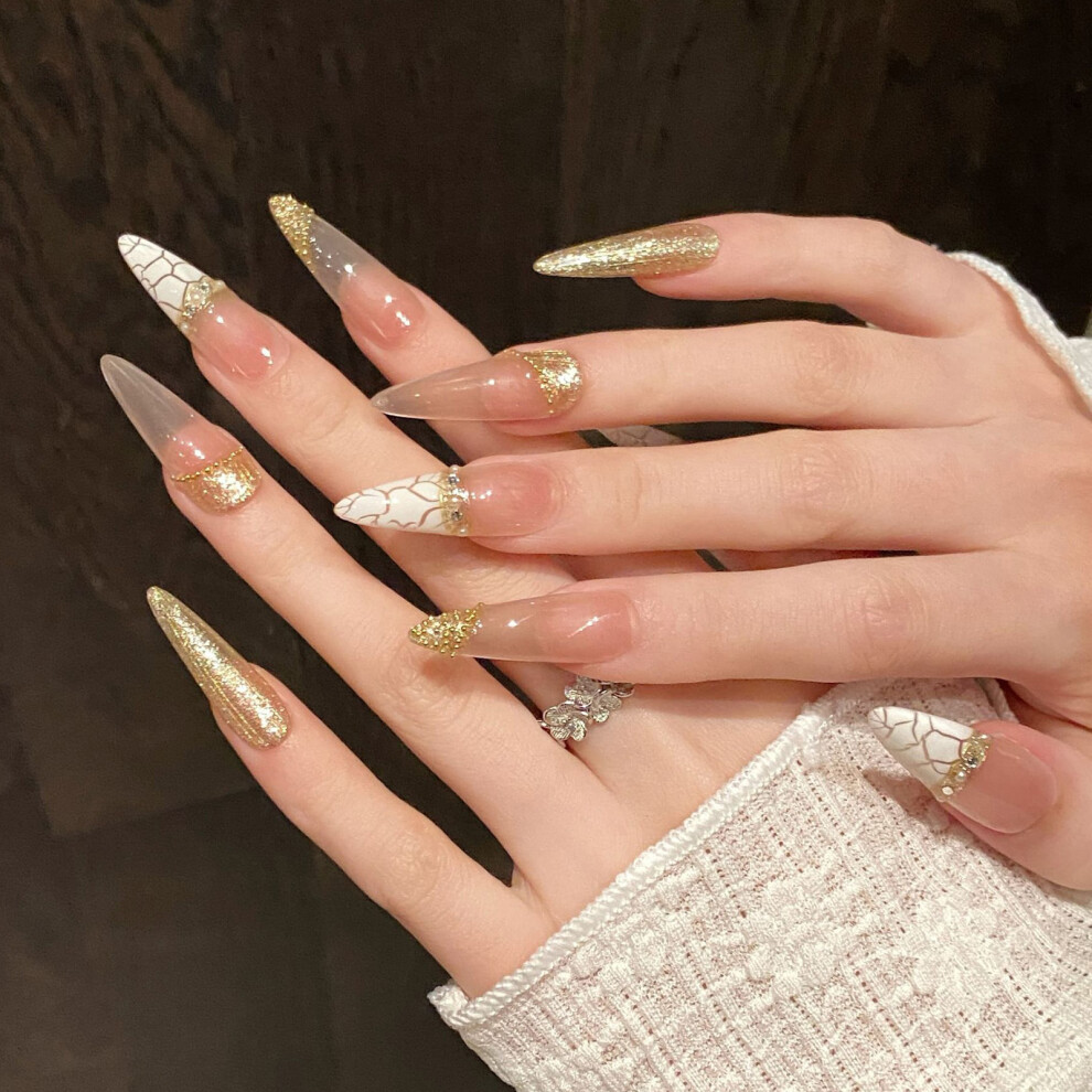 Dachuang Beauty (M) Glitter Resin Fake Nails, Zero Pressure, Stage Wear