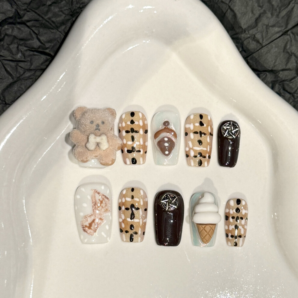 Dachuang Beauty Cream (M) 10Pcs Reusable Resin Press On Nails