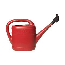 Elho 5L Garden Watering Can with Rose Red Plastic Water Can for Indoor Outdoor Plant Watering