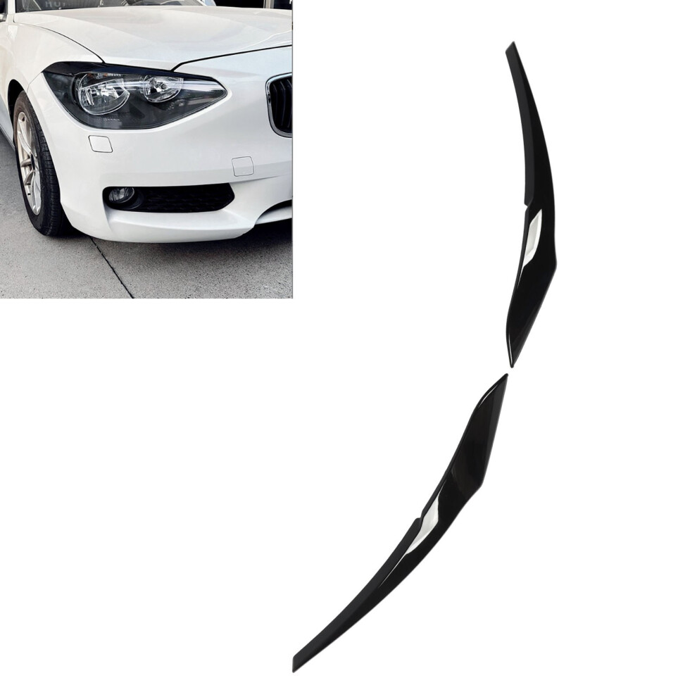 Headlight Eyebrow Left Right For 1 Series F20 F21 2011-2015 Glossy Black 6931388010258