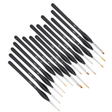 15Pcs Fine Detail Paint Brush Set with Storage Bag for Watercolor & Oil Art