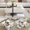 （78x78x36cm, White）Coffee table, 4 drawers, storage space at the bottom 1