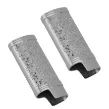 2 Stück Zinklegierung Feuerzeugabdeckung Retro Muster Tragbarer Schutzumschlag Grau