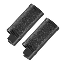 2Pcs Zinc Alloy Reusable Lighter Covers Retro Pattern Portable Travel Black