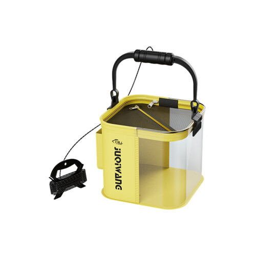 (yellow high visual) Collapsible Fishing Bucket with Handle 2