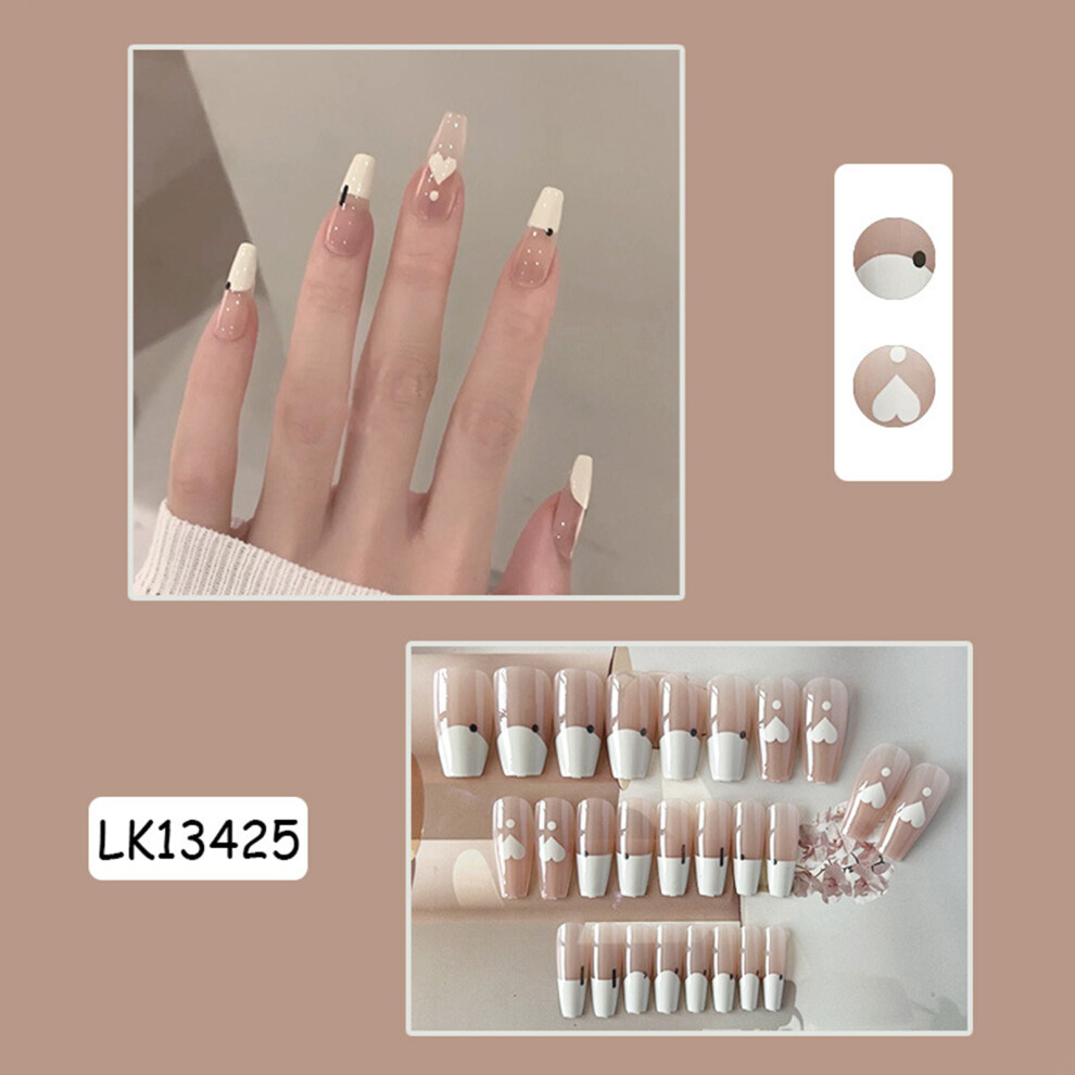 Roc-Electron (Jelly Glue Model) Nude Heart Fake Nails - Simple & Natural