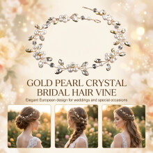 (Gold) Pearl Hair Chain for Weddings & Events
