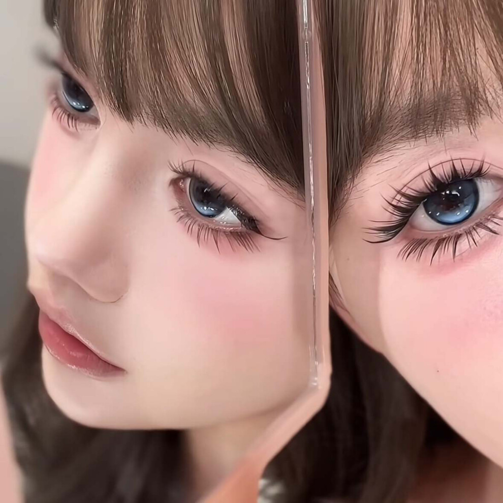 Hue-Grain (01) Natural False Lashes For Beginners - Cat Style