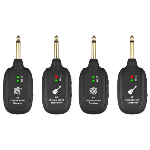 2X TråDlöst Gitarrsystem 20Hz-20KHz Akustisk ÖVerföring Uppladdningsbar Sändarmottagare för Elgitarrbas
