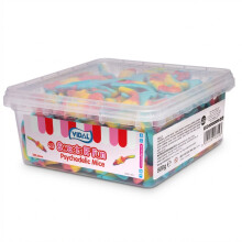 Vidal Psycho Mice Jelly Sweets 120 Pieces Bulk Tub | Fruit Gummy Candy