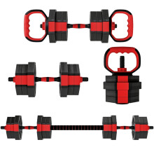 4-in-1 verstellbares Kurzhantelset, 20 kg Langhantel, Krafttraining