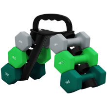 Hantelset, 6-teilig mit Halterung, 2x3 kg, 2x4 kg, 2x5 kg, Heimtrainer