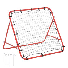 Fußball-Rebound-Wand-Tornetz, verstellbarer Winkel, 96 x 80 x 96 cm, Rot/Schwarz