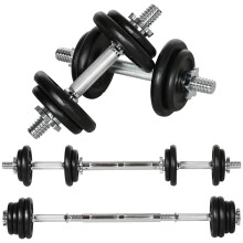 2-in-1 Hantelset 20 kg, rostfreie, rutschfeste Verbindungsrohre