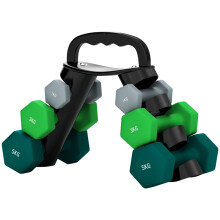 Hantelset mit Ablagefach, 6 Hanteln (2 x 1 kg, 2 x 3 kg, 2 x 5 kg)