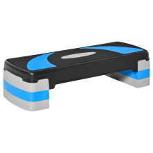 Aerobic-Stepper mit 3 verstellbaren Höhenstufen (10-15-20 cm), bis 150 kg, hellblau, 80 x 31 x 10-20 cm