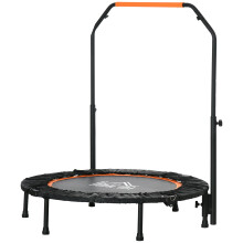 Faltbares Mini-Fitness-Trampolin, 102 cm, 4 Höhenstufen, Handläufe, 100 kg, Schwarz