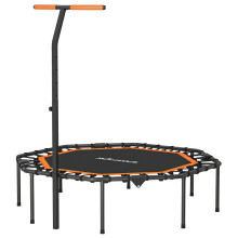 Fitness-Trampolin, verstellbare Handläufe, stabil, leise, für den Innenbereich, orange, Stahl