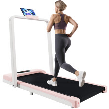 Heim-2-in-1-Laufband mit Fernbedienung, 1-6 km/h, Bluetooth-Lautsprecher, Handyhalterung und Klappfunktion