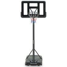 Outdoor-Basketballkorb, verstellbar (198-304 cm), PVC-Rückwand, wetterbeständiges Netz, Rollen