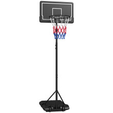 Basketballkorb mit verstellbarem Ständer (220–250 cm), Rollen, bruchsicherem Backboard, Garten