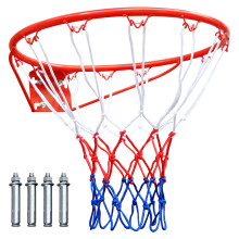 Basketballkorb-Ersatzteil 45,7 cm, robust, mit Netz, Wandhalterung, rot