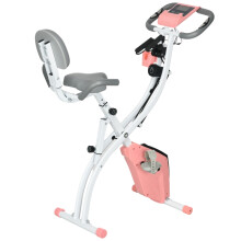 2-in-1 Klapp-Heimtrainer mit Herzfrequenzmesser und Widerstandsseilen, pink, 105 x 48 x 118 cm