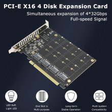 2X PH44 NVME 4-Disk Array Card PCIE Signal Split Array Card