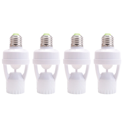 4X AC 110-220V 360 Degrees Pir Induction Motion Sensor IR Infrared Human E27 Plug Socket  Base LED Bulb Holder