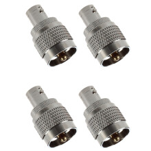 4Pcs RF Coaxial Coax Adapter BNC Female to UHF Male PL259
