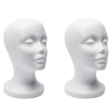 2X Modello di Testa di Manichino Nel Schiuma Occhiali da Sole Supporto per Occhiali Supporto per Cappellino Supporto per Display Cuffia con Testa di