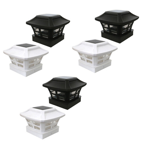 3X Luzes de Poste Solar para Postes Ao Ar Livre Luzes Solares de LED para Cerca Postes para Postes de Madeira de 4X4 Polegadas Branco Quente