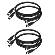 Lot de 4 Câbles MIDI DIN 5 Broches, Câble MIDI 3 Pieds Mâle Vers Mâle 5 Broches pour Clavier MIDI, Synthé Clavier, Synthé Rack, Synthé Rack