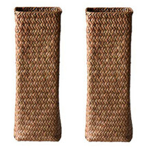 2X Rattan Blumen Vase Aus Bambus Körbe Dekoration Vasen Blumen Obst Korb Blumen Vase Hohe Vasen für Zu Hause Dekor