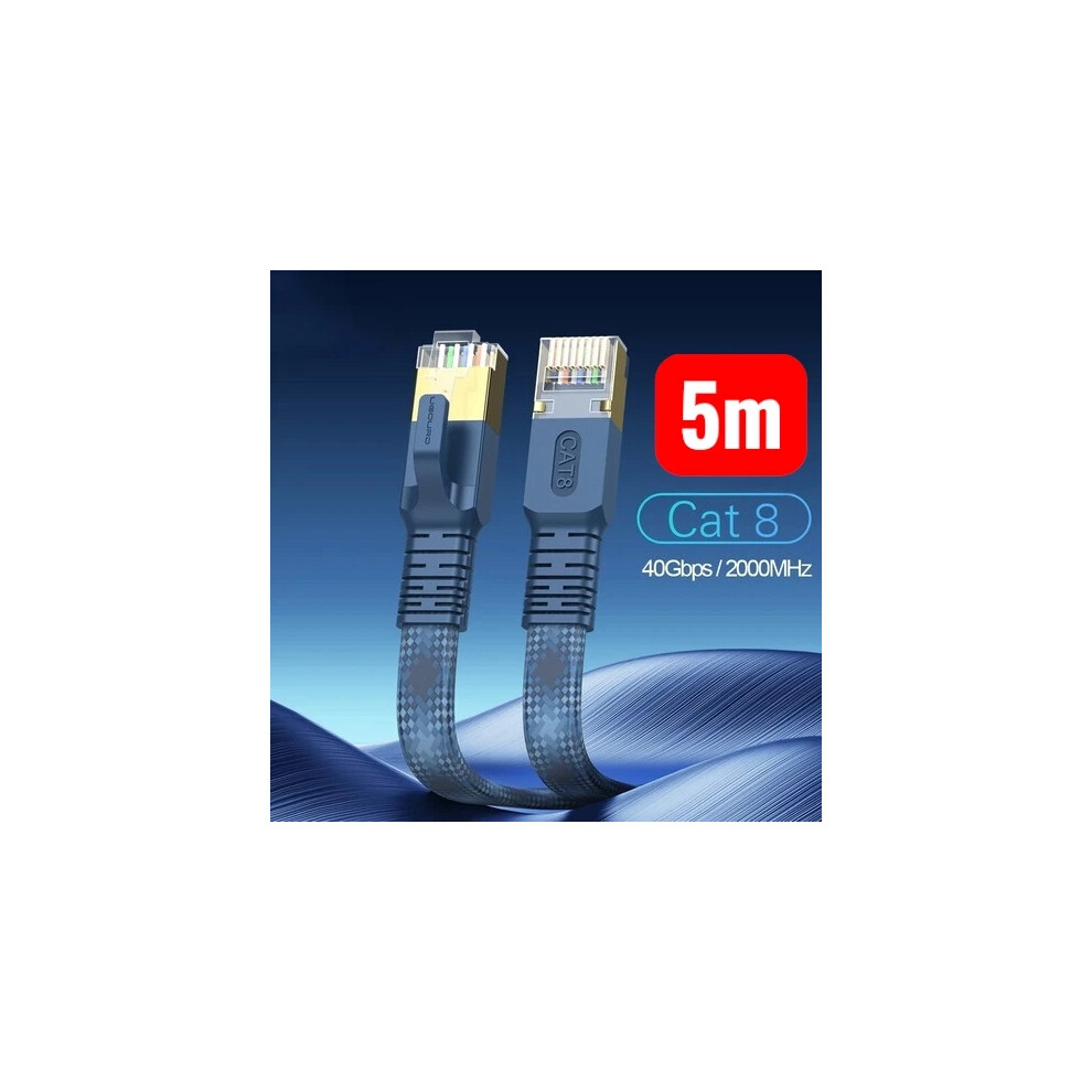 Cat 8 Ethernet Cable 40Gbps Rj45 Flat Braided 5M 674026158306