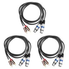 3X Hifi Audio Cable 2 Rca Male to Xlr 3 Pin Female Mixing Console Amplifier Dual Xlr to Dual Rca Shileded Cable 1.5M