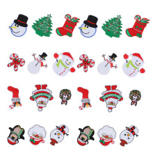 24Pcs Christmas Embroidery Patches Santa Snowman Iron-On Cloth Stickers