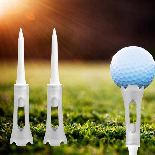 100Pcs  Tee Double Layer Plastic  Tee Soft Low Resistance    Training Tool White 2