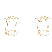 2X Nordic Home Kitchen Tabletop Coffee Mug Holder 6 Cups Stand Gold Metal Cups Holders Rack Drain Organizer Rack