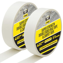 SOL 2pk Double Sided Rug Tape ? 15m x 21mm Heavy Duty Carpet Tape, Strong Adhesive Non Slip Grip