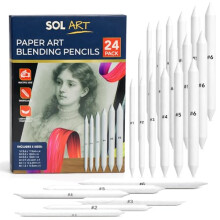 SOL 24pcs Paper Art Blending Stumps ? Drawing & Shading Tools for Sketching, Illustration & Smooth Blending
