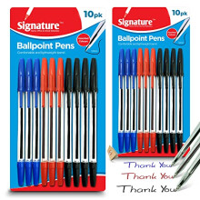 SOL 20pk Ballpoint Pens ? Black, Blue & Red Biro Multipack, Smooth Writing Pens for Office, School & Home