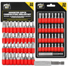 SOL 32pcs Drill Bit Set ? Carbon Steel Driver Bits with Phillips, Flat, Torx & Hex, Universal Impact Bits