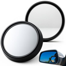 SOL 2pk Blind Spot Mirrors for Cars ? 5.5cm Round Convex Stick-On, Universal 360? Adjustable Side Mirror for Safer Driving