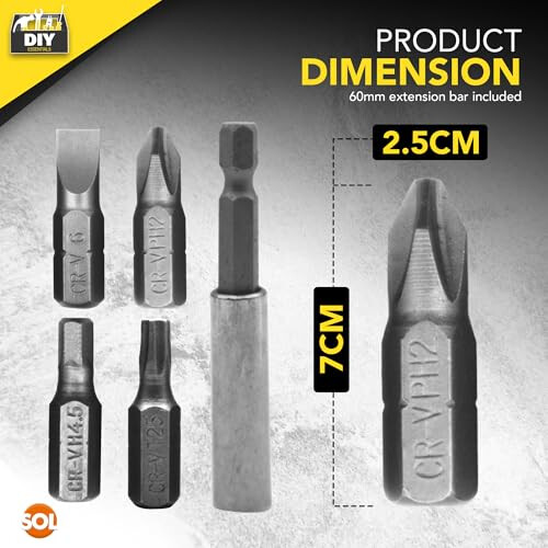 SOL SOL 32pcs Drill Bit Set ? Carbon Steel Driver Bits with Phillips, Flat, Torx & Hex, Universal Impact Bits 1