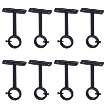 Ceiling Mounted Curtain Rod Brackets, Heavy Duty Ceiling Bracket for 1 Inch Curtain Rod Holder(Set of 8, Black)