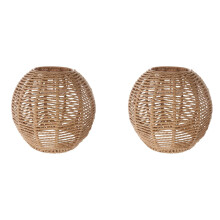 2X Home Verlichting Rotan Lamp Cover Handgemaakte Geweven Kroonluchter Retro Lampenkap Homestay Lampenkap Decoratieve Kroonluchter